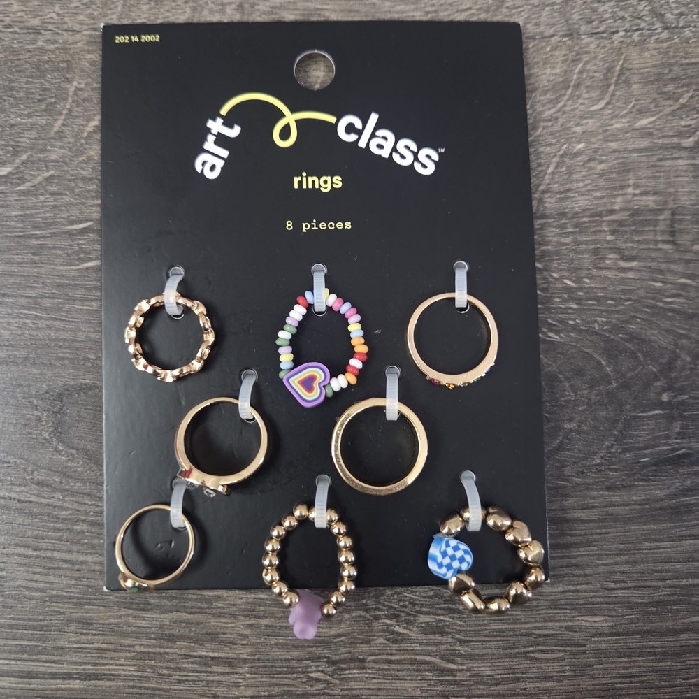 Art Class Girls 8pc Rings Set NEW